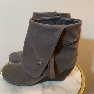 Blowfish Gray Wedge Boots